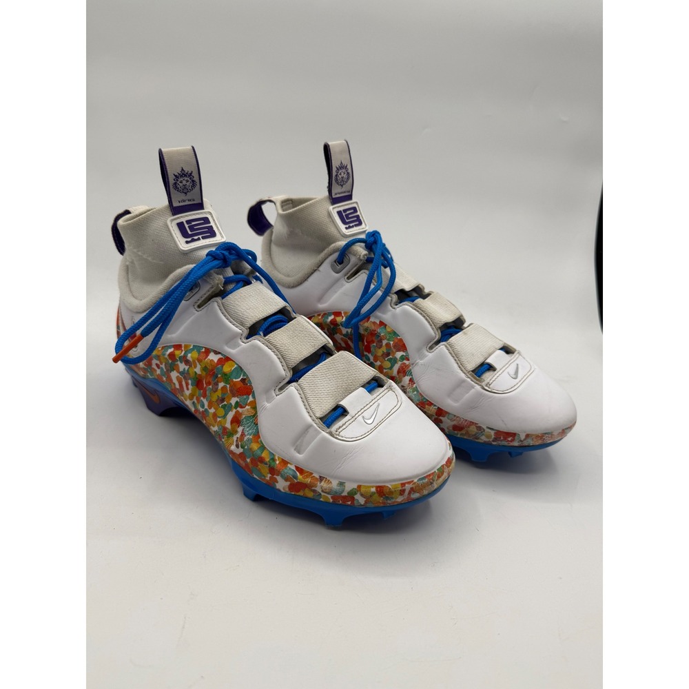 Nike LeBron 4 Menace 3 Fruity Pebbles Mens Football Cleats [FV8044-100] Size 7.5